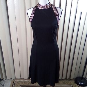 Carmen Marc Valvo,  Elegant Black Sleeveless Dress